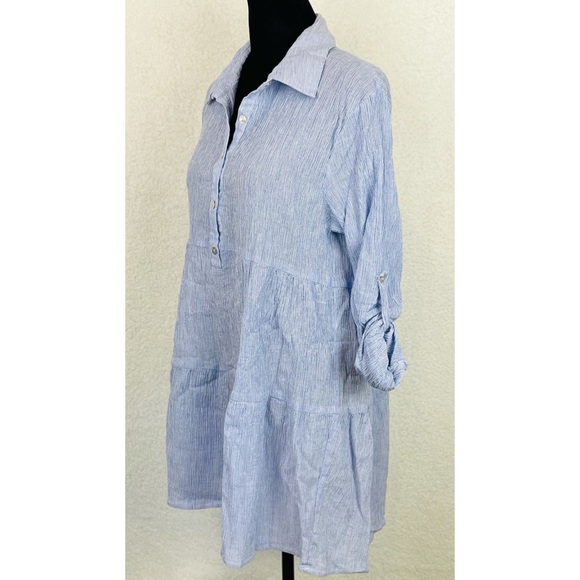 LOVE STITCH • Ocean Ave Tiered Striped Tunic, L - Picture 13 of 16